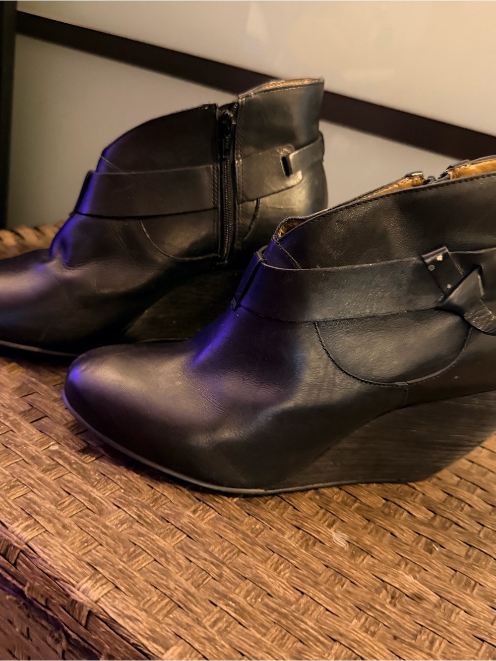 Black Women's Wedge Ankle Boots